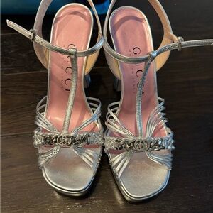 Gucci Women's Silver Strappy Heels